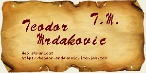 Teodor Mrdaković vizit kartica